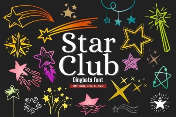 Star Club by Cheeky Witty Knocks — Dingbats Font