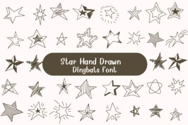 Star Hand Drawn by Nongyao — Dingbats Font — thumbnail 1