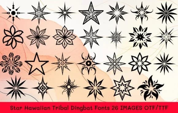 Star Hawaiian Tribal by MOMAT THIRTYONE — Dingbats Font