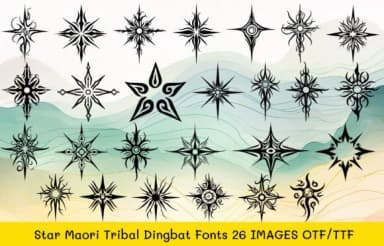 Star Maori Tribal by MOMAT THIRTYONE — Dingbats Font — thumbnail 1