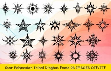 Star Polynesian Tribal by MOMAT THIRTYONE — Dingbats Font — thumbnail 1