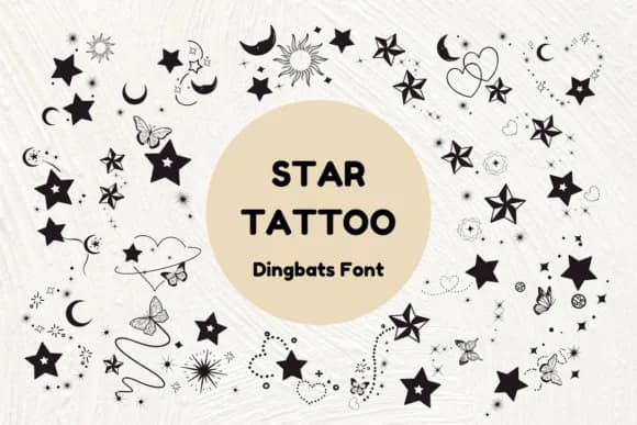 Star Tattoo by Nun Sukhwan — Dingbats Font