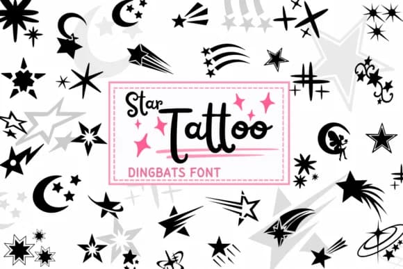 Star Tattoo by PraewDesigns — Dingbats Font