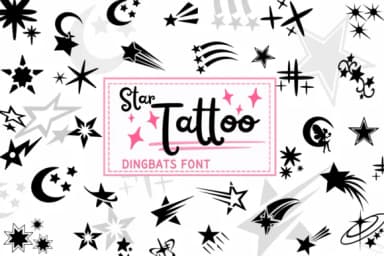 Star Tattoo by PraewDesigns — Dingbats Font — thumbnail 1