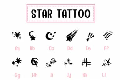 Star Tattoo by PraewDesigns — Dingbats Font — thumbnail 2