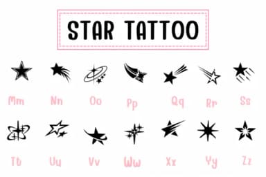 Star Tattoo by PraewDesigns — Dingbats Font — thumbnail 3