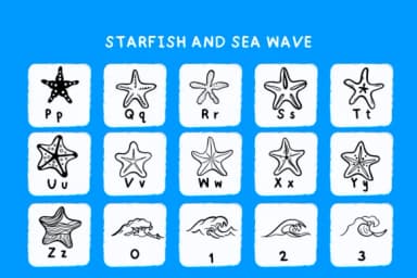 Starfish and Sea Wave by Bee piyanuch — Dingbats Font — thumbnail 7