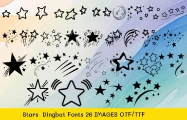 Stars by MOMAT THIRTYONE — Dingbats Font — thumbnail 1