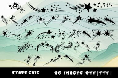 Stars Chic by MOMAT THIRTYONE — Dingbats Font — thumbnail 1
