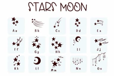 Stars Moon by Sirinart — Dingbats Font — thumbnail 2