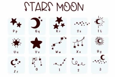 Stars Moon by Sirinart — Dingbats Font — thumbnail 3