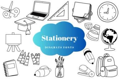 Stationery by Suphitchaya — Dingbats Font — thumbnail 1