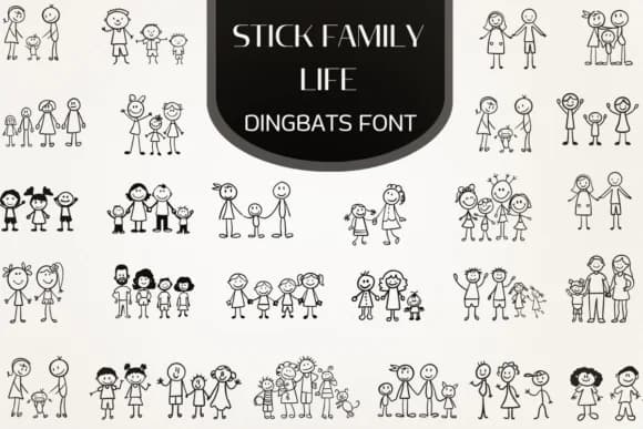 Stick Family Life by Heartcraft Atelier — Dingbats Font