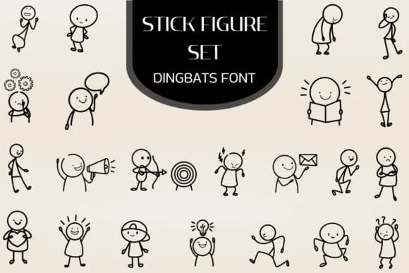 Stick Figure Set by Heartcraft Atelier — Dingbats Font