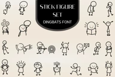 Stick Figure Set by Heartcraft Atelier — Dingbats Font — thumbnail 1