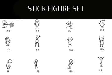 Stick Figure Set by Heartcraft Atelier — Dingbats Font — thumbnail 2