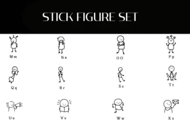 Stick Figure Set by Heartcraft Atelier — Dingbats Font — thumbnail 3