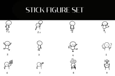 Stick Figure Set by Heartcraft Atelier — Dingbats Font — thumbnail 4
