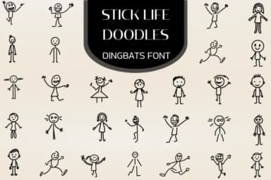 Stick Life Doodles by Heartcraft Atelier — Dingbats Font — thumbnail 1