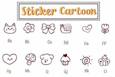 Sticker Cartoon by PraewDesigns — Dingbats Font — thumbnail 2