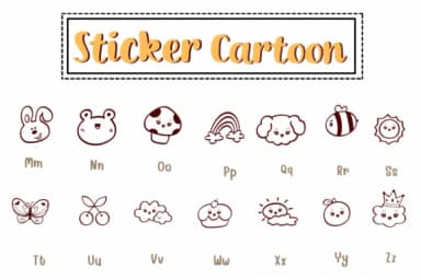 Sticker Cartoon by PraewDesigns — Dingbats Font — thumbnail 3