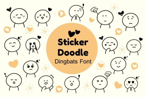 Sticker Doodle by Nun Sukhwan — Dingbats Font