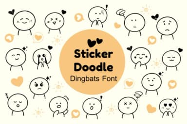 Sticker Doodle by Nun Sukhwan — Dingbats Font — thumbnail 1
