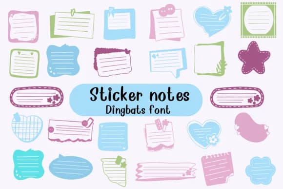 Sticker Notes by Nongyao — Dingbats Font