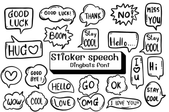 Sticker Speech by Ketsarin — Dingbats Font