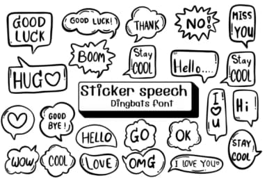 Sticker Speech by Ketsarin — Dingbats Font — thumbnail 1