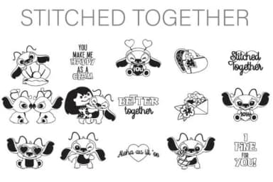 Stitched Together Dingbats by Illustration Ink — Dingbats Font — thumbnail 1
