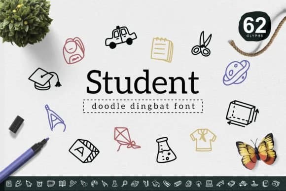 Student by YandiDesigns — Dingbats Font