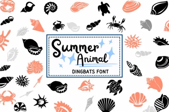 Summer Animal by PraewDesigns — Dingbats Font