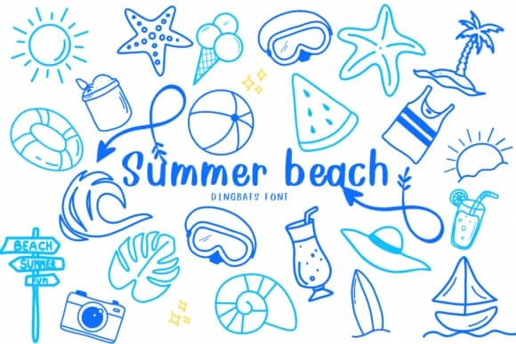 Summer Beach by CHANOK — Dingbats Font