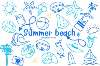 Summer Beach by CHANOK — Dingbats Font — thumbnail 1