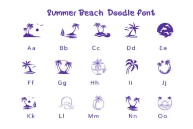 Summer Beach by Pui Art — Dingbats Font — thumbnail 6