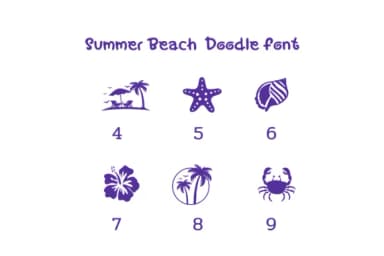 Summer Beach by Pui Art — Dingbats Font — thumbnail 8
