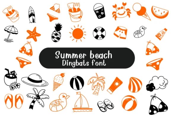Summer Beach by Nongyao — Dingbats Font