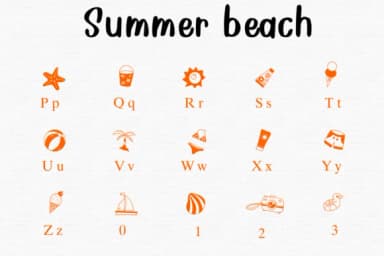Summer Beach by Nongyao — Dingbats Font — thumbnail 3