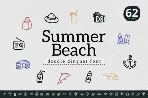 Summer Beach by YandiDesigns — Dingbats Font