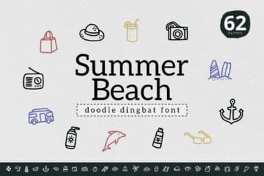 Summer Beach by YandiDesigns — Dingbats Font — thumbnail 1