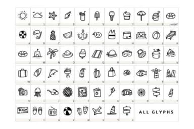 Summer Beach by YandiDesigns — Dingbats Font — thumbnail 2