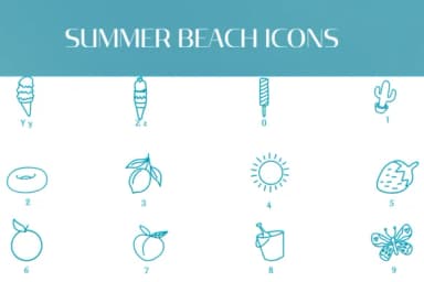 Summer Beach Icons by Heartcraft Atelier — Dingbats Font — thumbnail 4