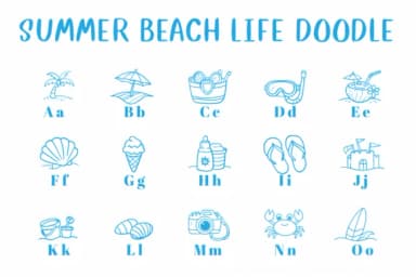 Summer Beach Life Doodle by CHANOK — Dingbats Font — thumbnail 2