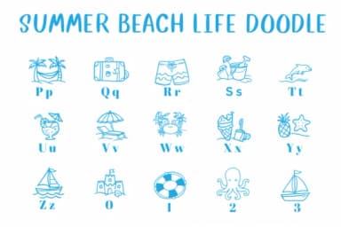 Summer Beach Life Doodle by CHANOK — Dingbats Font — thumbnail 3