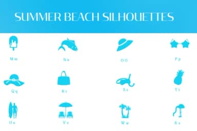 Summer Beach Silhouettes by Heartcraft Atelier — Dingbats Font — thumbnail 3