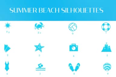 Summer Beach Silhouettes by Heartcraft Atelier — Dingbats Font — thumbnail 4