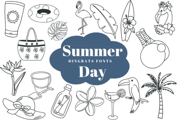 Summer Day by Suphitchaya — Dingbats Font