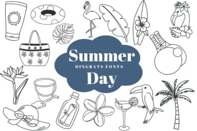 Summer Day by Suphitchaya — Dingbats Font — thumbnail 1