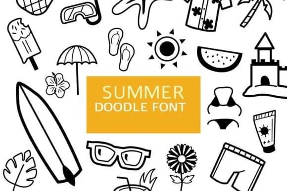 Summer Doodle by digitalplannerland — Dingbats Font